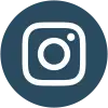 Instagram Icon rund in Blau, negativ